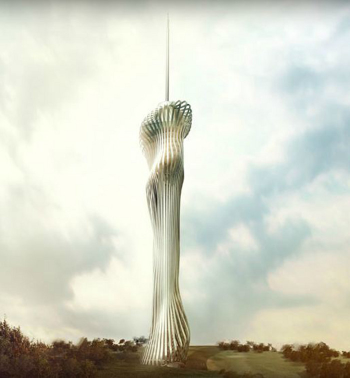 Дизайнеры из Decode Urbanism Office представили уникальный небоскреб, покрытый небольшими ветряными турбинами